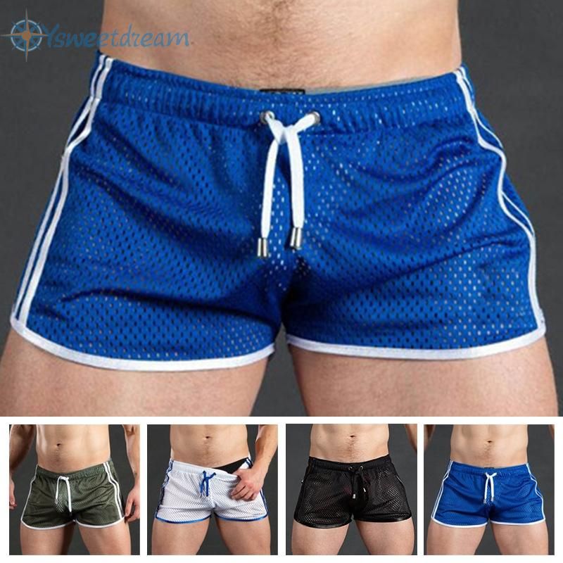 【SWTDRM】Men Casual Gym Fitness Training Shorts Sexy Mesh Breathable Sports Beach Trunks Fast delivery-【Sweetdream】