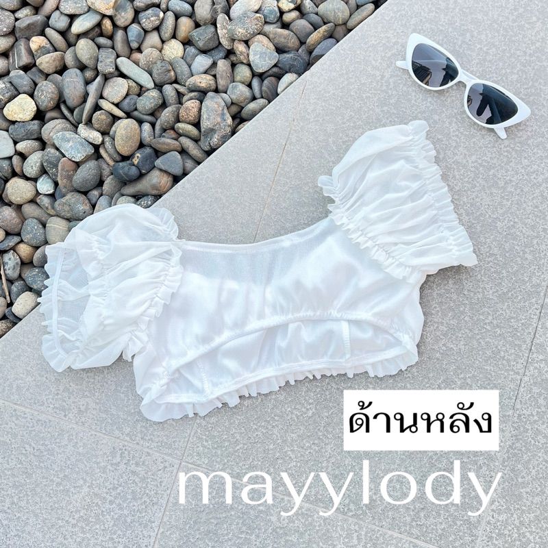 ❤️mayylody❤️ ครอปท็อป จิ๋วจิ๋วๆติดโบว์เล็กๆ น่ารักปุ๊กปิ๊กสไตล์เวียดนาม ผ้าชีฟอง สวยแซบเกินต้าน มีผ้าซับไม่บางจร้าา