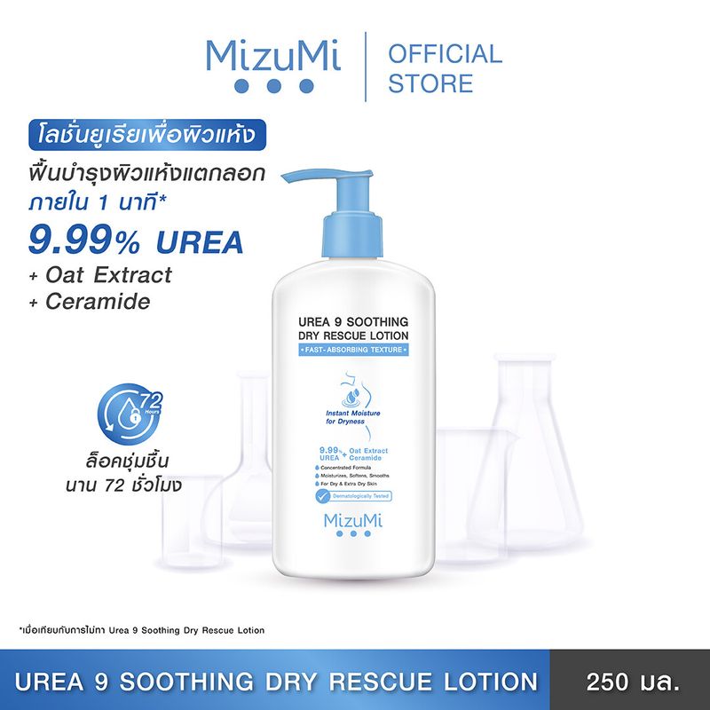 MizuMi Urea 9 Soothing Dry Rescue Lotion 250 ml โลชั่นบำรุงผิวเข้มเข้น ฟื้นผิวแห้งกร้าน ลอกเป็นขุย ขาดน้ำให้ชุ่มชื้น