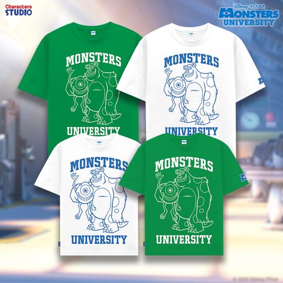 Disney Men&Boy Family Monsters university Mike&sully T-Shirt - เสื้อยืดผู้ชายและเด็ก มอนสเตอร์ ลายไมค์วาซาวสกี้&ซัลลี่