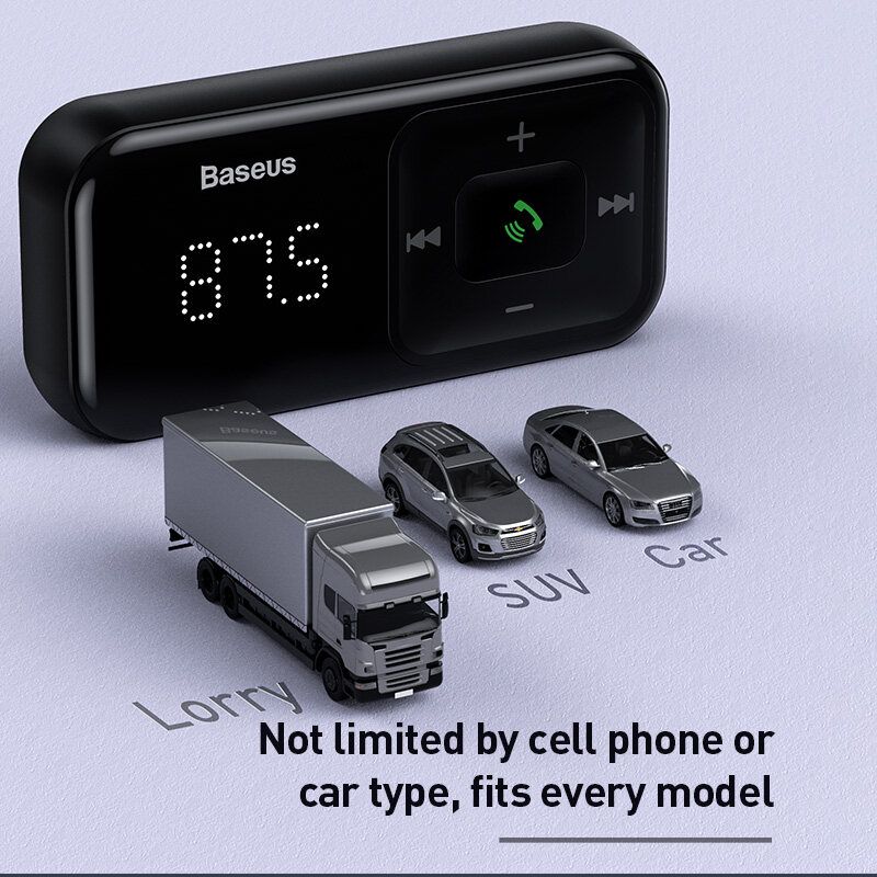 ของแท้100% Baseus อุปกรณ์รับสัญญาณบลูทูธในรถยนต์ Bluetooth FM Transmitter MP3 Music Player 3.1A USB Charger Car Kit