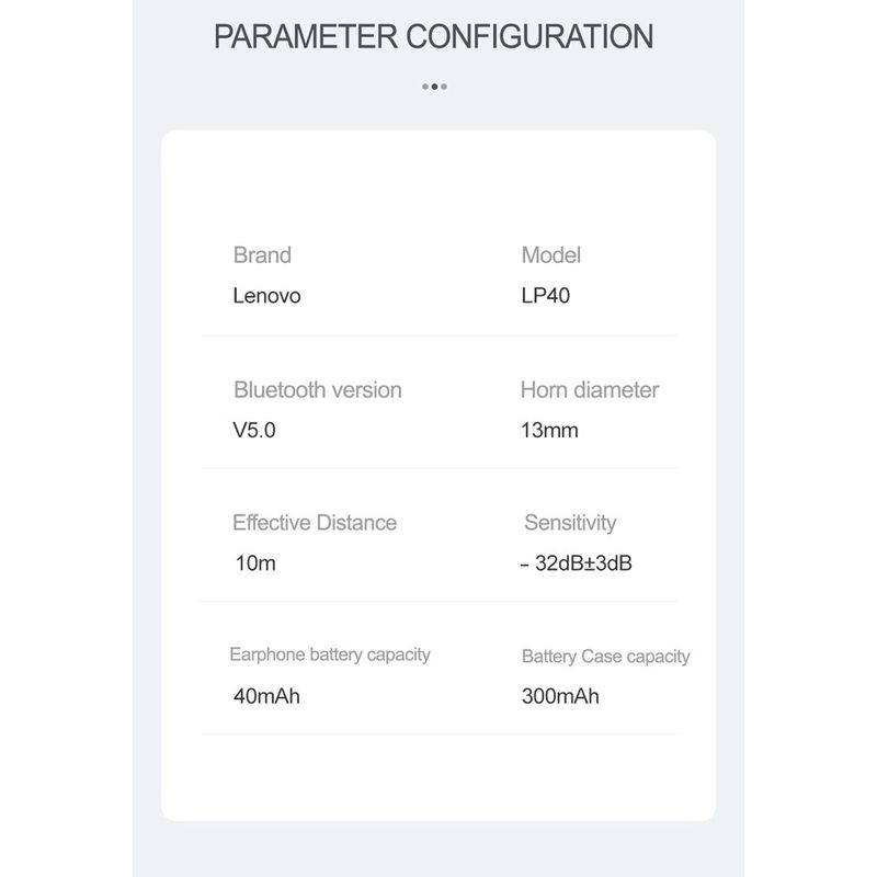 Lenovo:LP40 ชุดหูฟังบลูทูธไร้สาย,I12(no Lenovo)