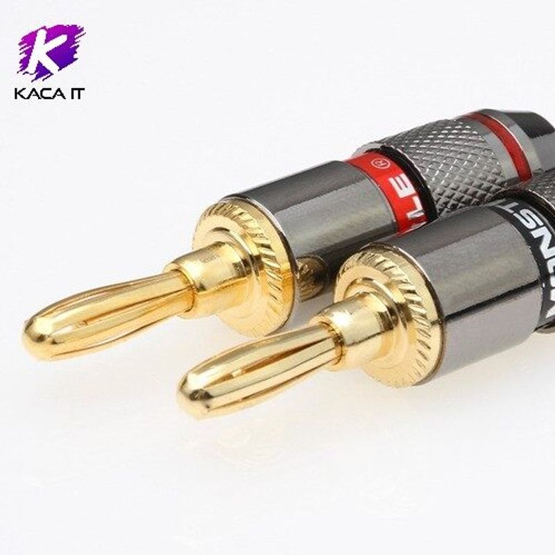 MONSTER 4 mm อะแดปเตอร์ลำโพงปลั๊กกล้วยทองแดงตัวเชื่อมต่อชุบทอง24K Gold Plated Audio Speaker Wire Cable Screw Banana Plug Connector