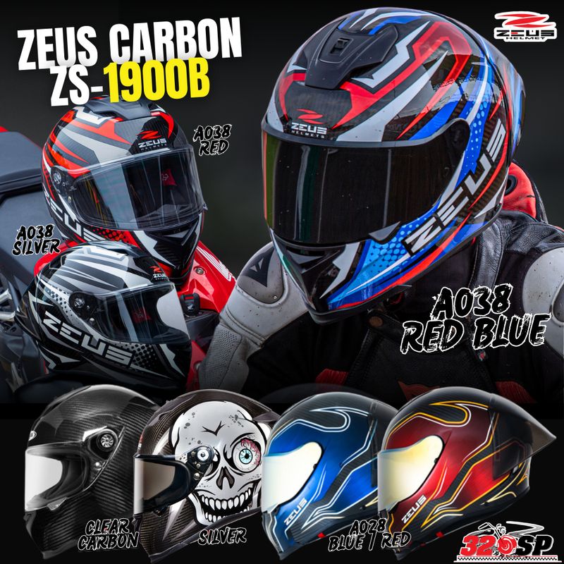 คาร์บอนไม่ถึงหมื่น หมวกกันน็อค 🔥ZEUS ZS-1900B CARBON 🔥!!!!