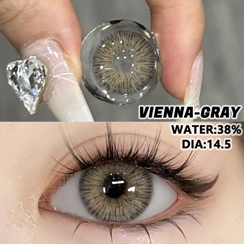 [COD]-Eyeshare Vienna คอนแทคเลนส์ สีเทา เลนส์ธรรมชาติตาใหญ่ 14.5 มม. 1 คู่ คอนแทคเลนส์สี จัดส่งฟรี