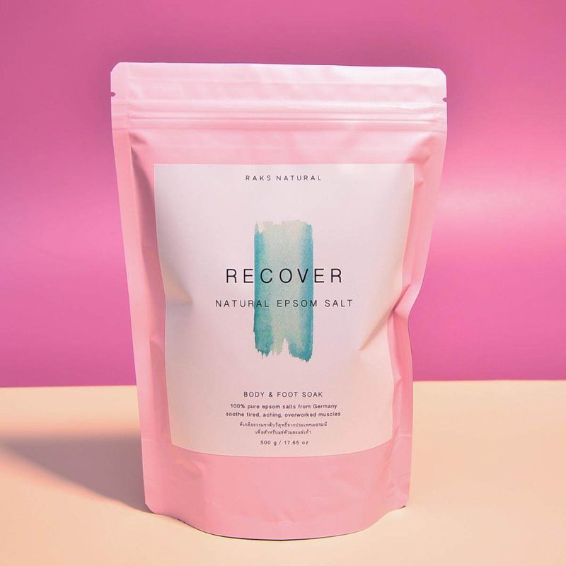 RAKS NATURAL Recover Pure Epsom Salt ดีเกลือฝรั่งจากประเทศเยอรมนี เกลือแช่ตัว เกลือแช่เท้า เผ่อนคลายกล้ามเนื้อ