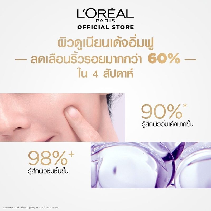 L'Oréal Paris รีไวทัลลิฟท์ ไฮยาลูรอนิค เซรั่ม 30 มล. + เดย์ครีม 50 มล. + ไนท์ครีม 50 มล.