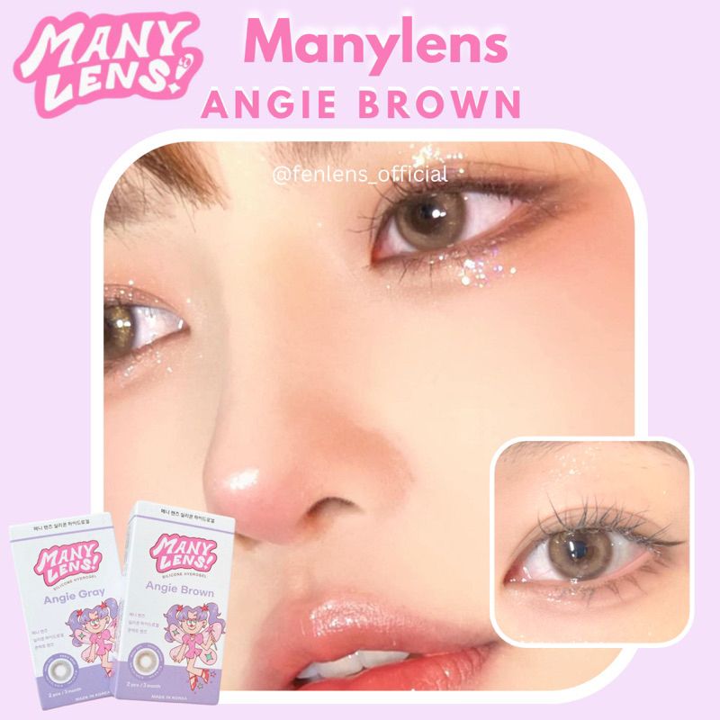 คอนแทคเลนส์ Many Lens รุ่น Angie สี Brown ราย 3 เดือน ปกติ/สายตาสั้น -0.50-10.00