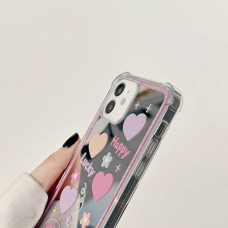 เคสโทรศัพท์มือถือ ซิลิโคน TPU พร้อมกระจก แฟชั่น สําหรับfor  iPhone pro max 11 pro max X Xr Xs max 7 8 Plus 13 12 pro max Mini-DINUO