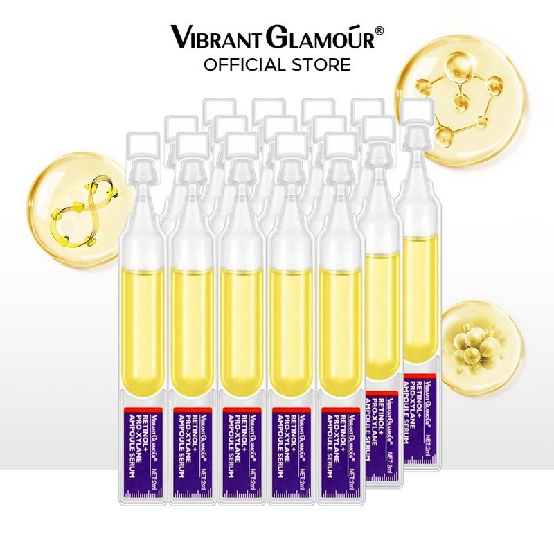 VIBRANT GLAMOUR เรตินอล ไซแลน แอมเพิล เอสเซ้นส์ 2มล.*15ชิ้น ต่อต้านวัยสามเท่า ไวท์เทนนิ่ง ต่อต้านริ้วรอย