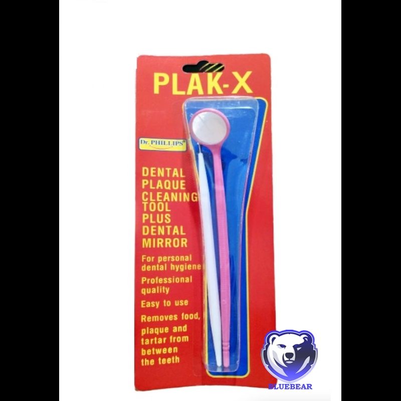 Dr.Phillips Plak-X (ดร.ฟิลลิปป์) อุปกรณ์แคะซอกฟันหรือหินปูน พร้อมกระจกซอกฟัน (คละสี) 1ชิ้น