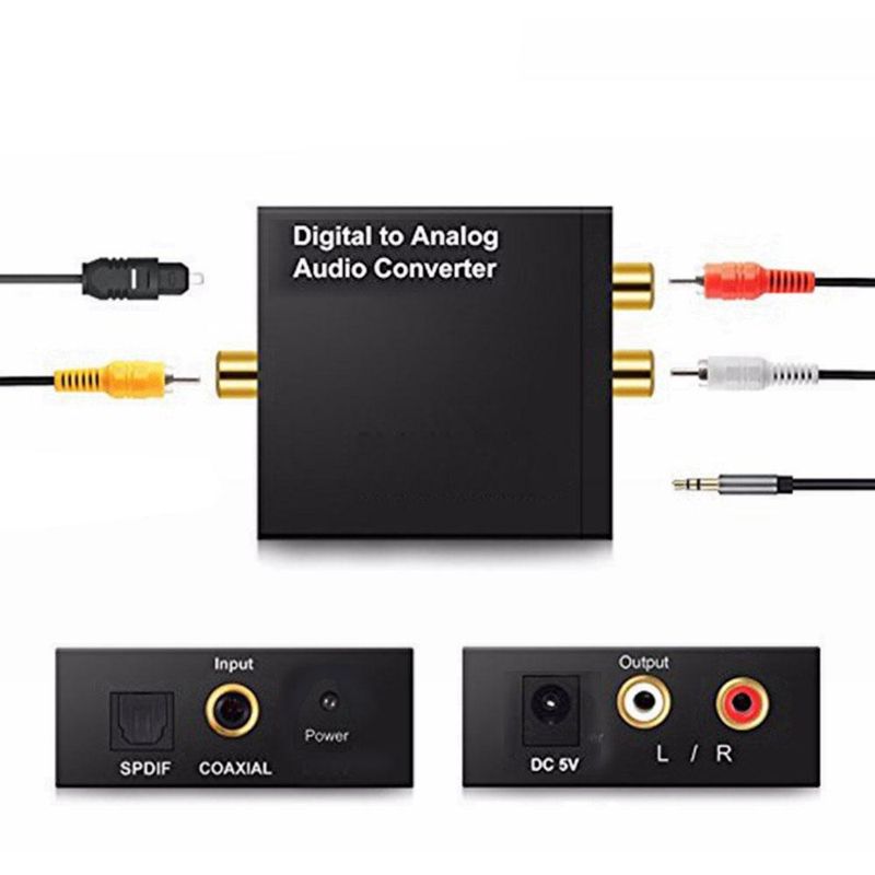 ตัวแปลงสัญญาณaudio OpticalเสียงสเตอริโอดิจิตอลSPDIFสัญญาณโคแอกเชียลเป็นอะนาล็อกแปลงDACแจ็ค 2 * RCAเครื่องขยายเสียงถอดรหัสอะแดปเตอร์ ตัวแปลงสัญญาณ av