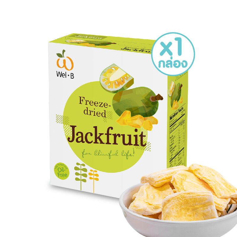 Wel-B Freeze-dried Jackfruit 25g. (ขนุนกรอบ ตราเวลบี 25 กรัม) - ฟรีซดราย ผลไม้กรอบ  ผลไม้ฟรีซดราย ขนมเด็ก ขนุนกรอบ ขนมเด็ก ของฝาก