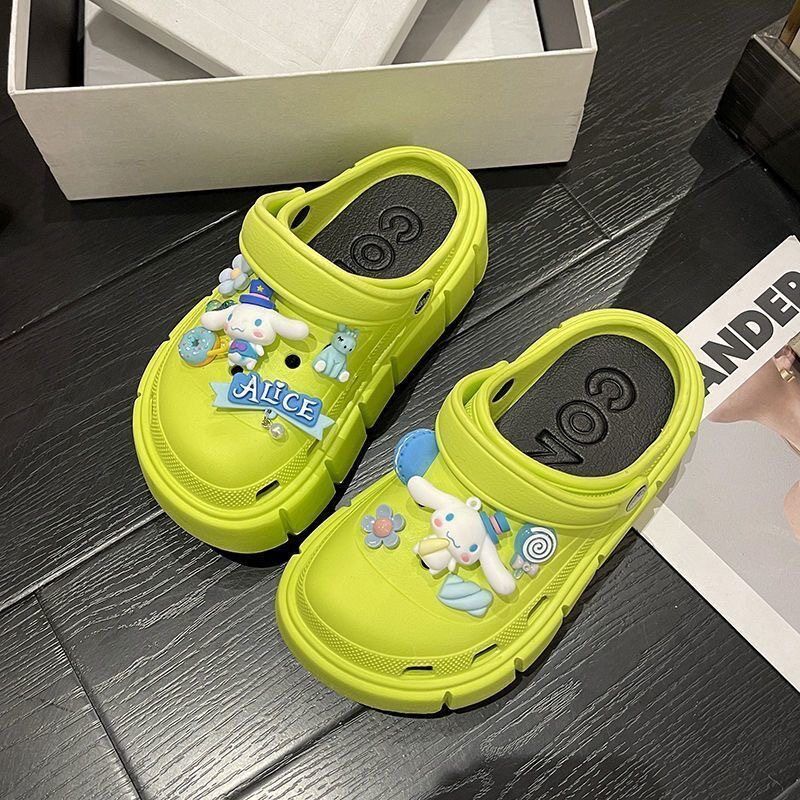 VSHOES ถ้ำถ้ำรองเท้าผู้หญิงฤดูร้อนนอกสวมใส่ชายหาดระเบิด Bath Lightyear เพิ่มความสูงหนาแต่เพียงผู้เดียวการ์ตูน diy รองเท้าแตะผู้หญิง