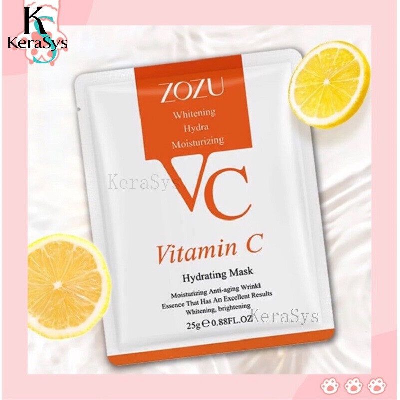 KeraSys ❤❤❤ แผ่นมาส์กหน้า ZOZU VC Mask Vitamin C มาส์กวิตามินซี ขาวกระจ่างใส หน้าเนียนนุ่มชุ่มชื้น  มาร์คหน้า มาส์กหน้า Facial mask