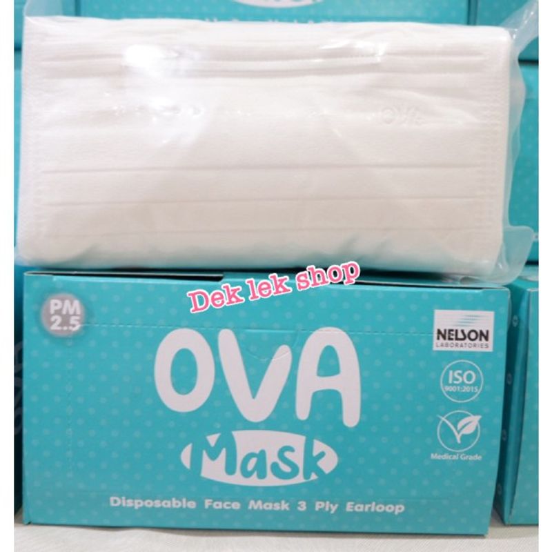 OVA Mask VFE 99% ป้องกันPM2.5 Disposable Face Mask 3 ply Earloop