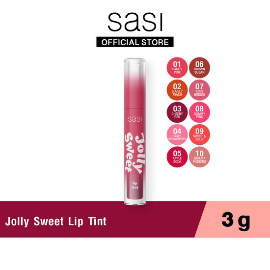 sasi ศศิ ลิปทินท์เนื้อเจลลี่ จอลลี่ สวีท ลิป ทินท์ 5 เฉดสี Jolly Sweet Lip Tint