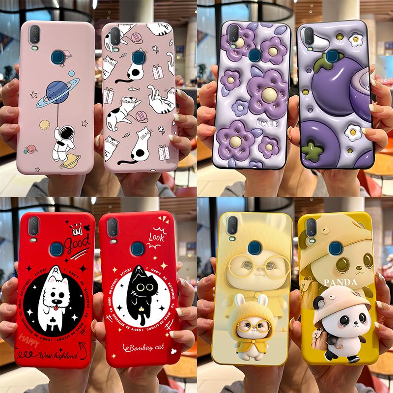 เคสสำหรับ VIVO Y11 / VIVO Y12i / VIVO 1906เคสโทรศัพท์เคสหลังซิลิโคนแบบนุ่มรูปกระต่ายแพนด้าน่ารัก