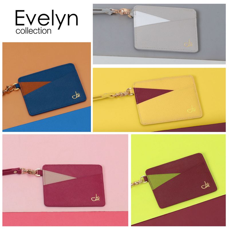 Louis Montini "Evelyn Collection" กระเป๋าใส่บัตรเครดิต หนังวัวซาเฟียโน่ กระเป๋าใส่บัตร Card Holder for Lady WK17