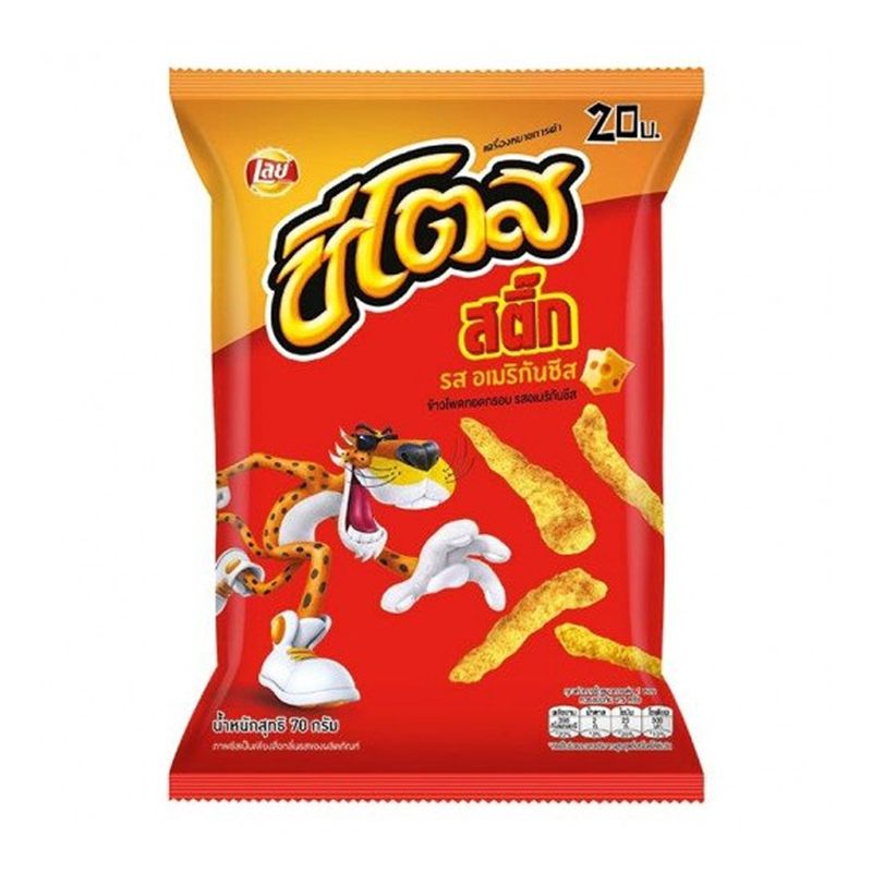 [ทั้งหมด 3 ชิ้น] CHEETOS ชีโตส ขนมข้าวโพดทอดกรอบ สติ๊ก รสอเมริกันชีส 70 กรัม