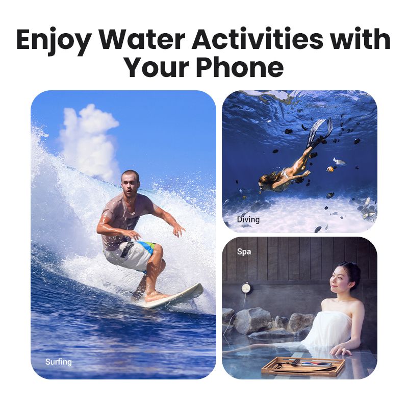 UGREEN Waterproof Case with Neck Strap for iPhone 15 14 Pro Max Samsung S24 S23 Huawei P50 up to 7.2 inch Model: 50919   Songkran Festival