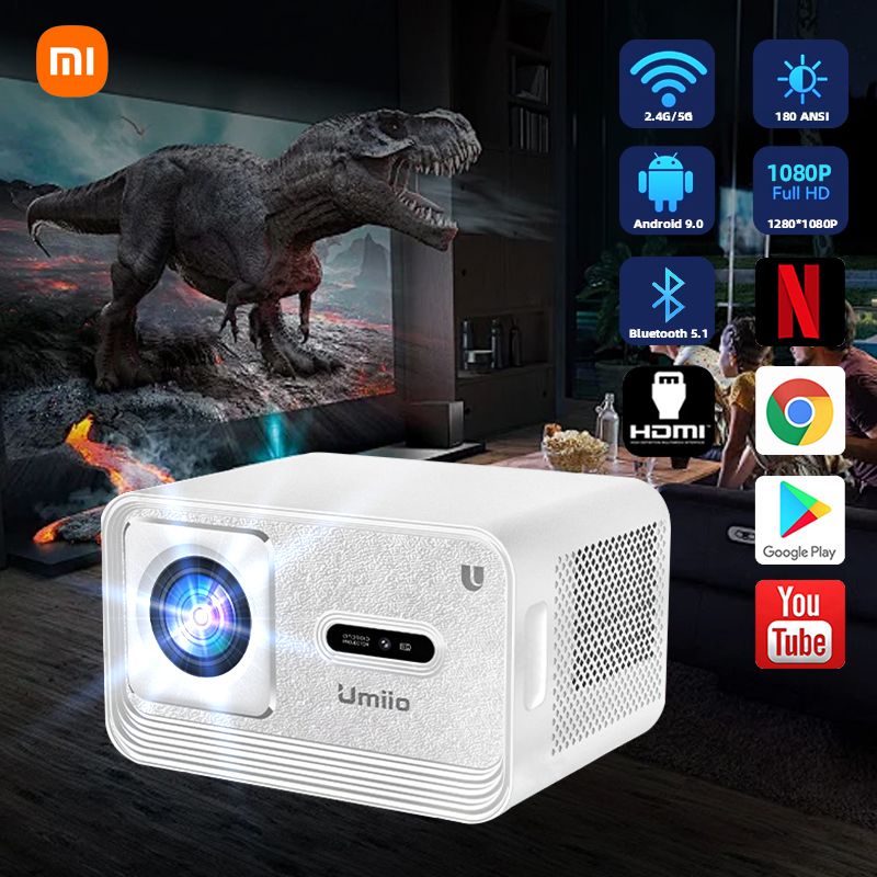 【100% ของแท้】Xiaomi Umiio U8 Pro wifi/5G รุ่นใหม่ล่าสุด Android 9.0 เชื่อมต่อกับ projector เชื่อมต่อโทรศัพท์ 4K UHD Bluetooth พร้อมแอพ netlfix youtube google เครื่องฉายโปรเจคเตอ รองรับการเชื่อมต่อแล็ปท็อป