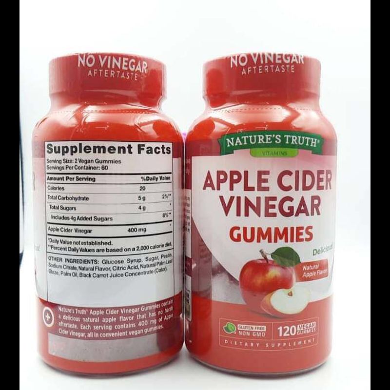 Natures Truth Apple Cider Vinegar แอปเปิ้ลไซเดอร์ จากแอปเปิ้ลธรรมชาติ ขนาด 400 มก. 120 ชิ้น