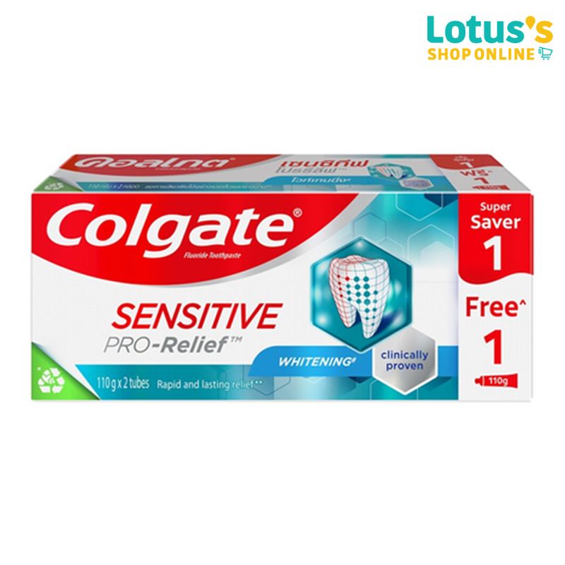 COLGATE คอลเกต ยาสีฟันเซนซิทีฟ โปรรีลีฟไวท์เทนนิ่ง 110ก.X2