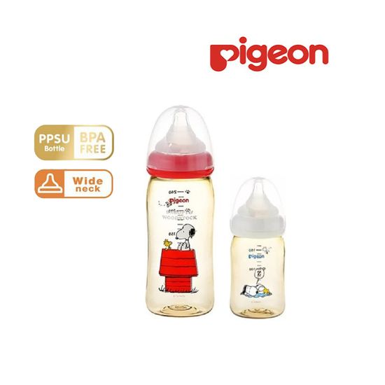 Pigeon ขวดนม PPSU ขวดนมคอกว้าง ซูซู Pigeon Snoopy Limited series สต็อกพร้อม 160ml/240ml