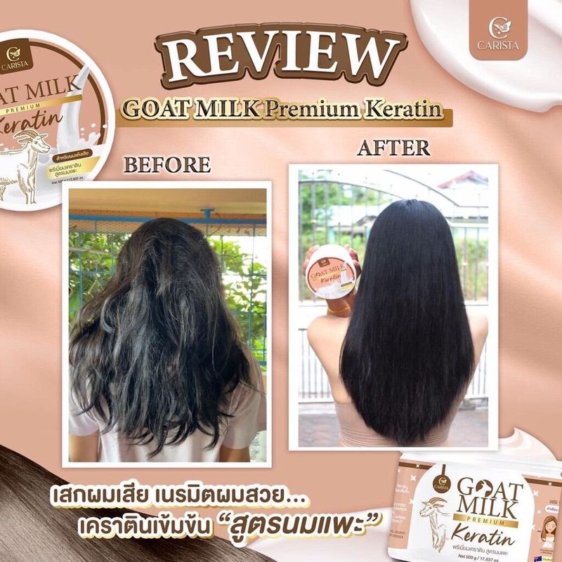 กระปุก เคราตินนมแพะ หมักผมนมแพะ Goatmilk premium keratin500ml.(กระปุก)