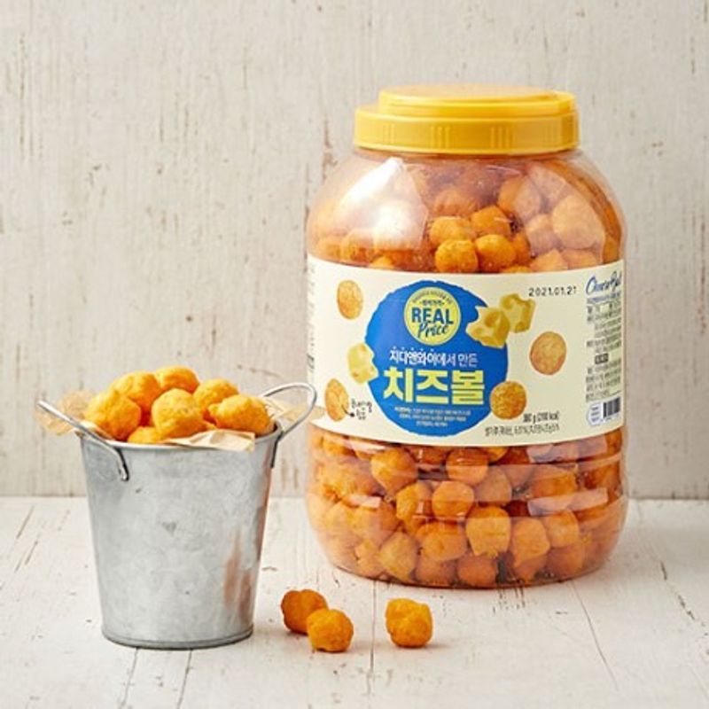 ขนมเกาหลีชีสบอล cheese ball snack 320gชีส บอล สแน็คไซส์ใหญ่จัมโบ้ ข้าวโพดอบกรอบรสชีส 치즈볼