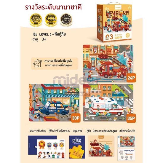 Mideer Advanced puzzles level 3 จิ๊กซอว์เสริมสร้างพัฒนาการการเรียนรู้ตามอายุ