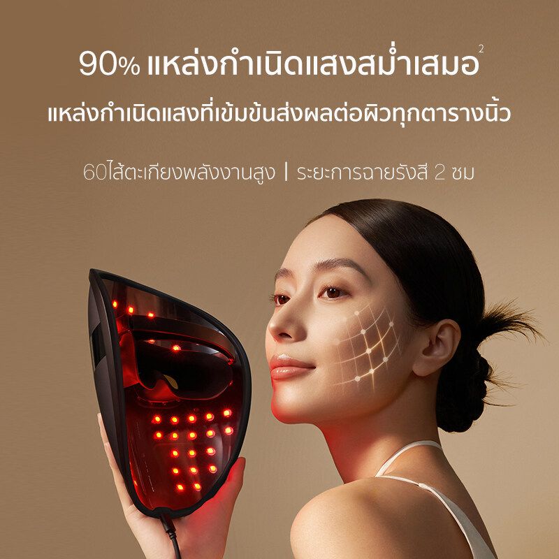 AMIRO LED MARKมาร์คหน้ากระตุ้นคอลลาเจน ความหนาแน่นของพลังงาน 77mw/c㎡ มาร์คหน้าฉายแสงบำบัดผิว บำรุง มาร์ค สามารถใช้หลังฉีดโบท็อกซ์ได้