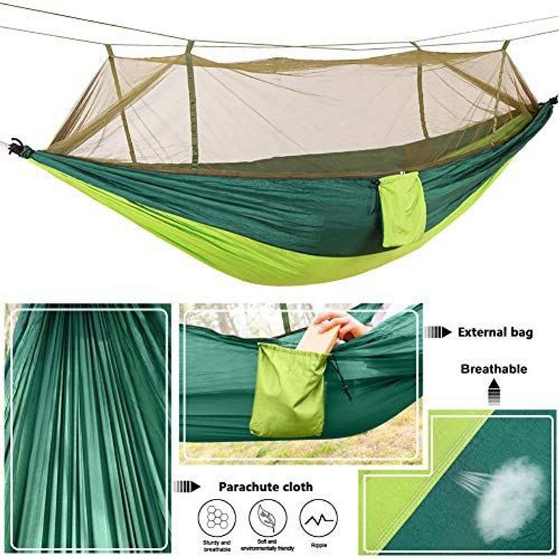 เปลสนาม เปลแค้มปิ้งพร้อมมุ้งกันยุง Camping Hammock สำหรับตั้งแคมป์ เปลนอน เปลญวน เปลนอนผู้ใหญ่เปลสนาม