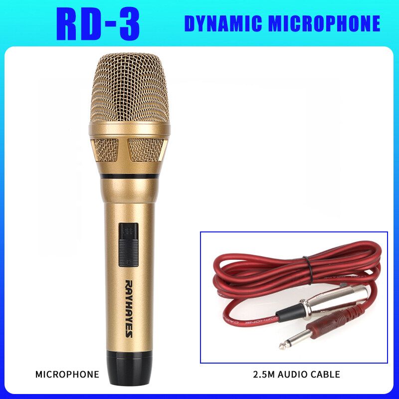 【ร้านค้าในพื้นที่】RAYHAYES RD-1 Microphone ไมค์สายของแท้ ไมค์โครโฟน ไมค์สาย ไมค์ร้องเพลง พร้อมสาย5เมตร ด้ามไมค์เนื้อโลหะ ไมค์คาราโอเกะ