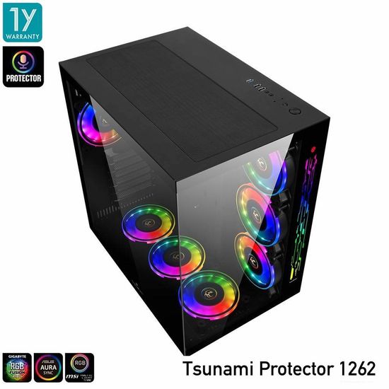 Tsunami Protector VISION 1262 Sound Sync ARGB Tempered Glass+12CM ARGB Cooling Fan7ตัว//พร้อมส่ง