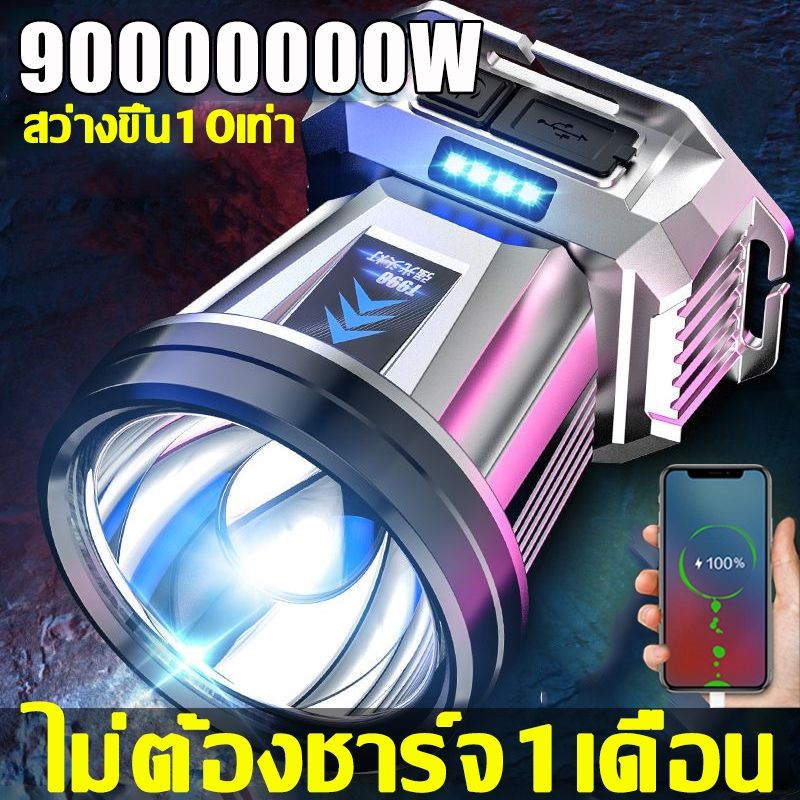 T998 ไฟฉายคาดหัว แท้ led กำลังไฟสูง ชาร์จไฟ ส่องแสงระยะ5KM ไฟฉายพกพาแรงสูง