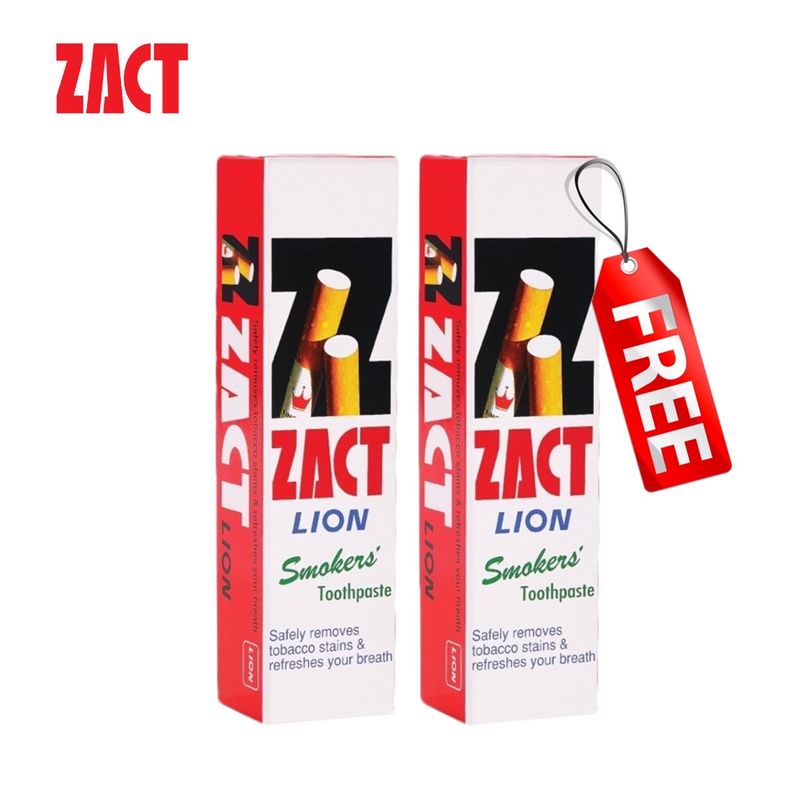 1 แถม 1 ZACT ยาสีฟันขจัดคราบ 160 กรัม   ZACT ยาสีฟันขจัดคราบ แซคท์