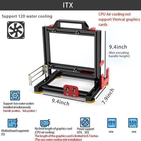 เคสคอมพิวเตอร์ แบบ open air test bench แนวตั้ง ITX ATX CASE ประกันไทย จัดส่งไว