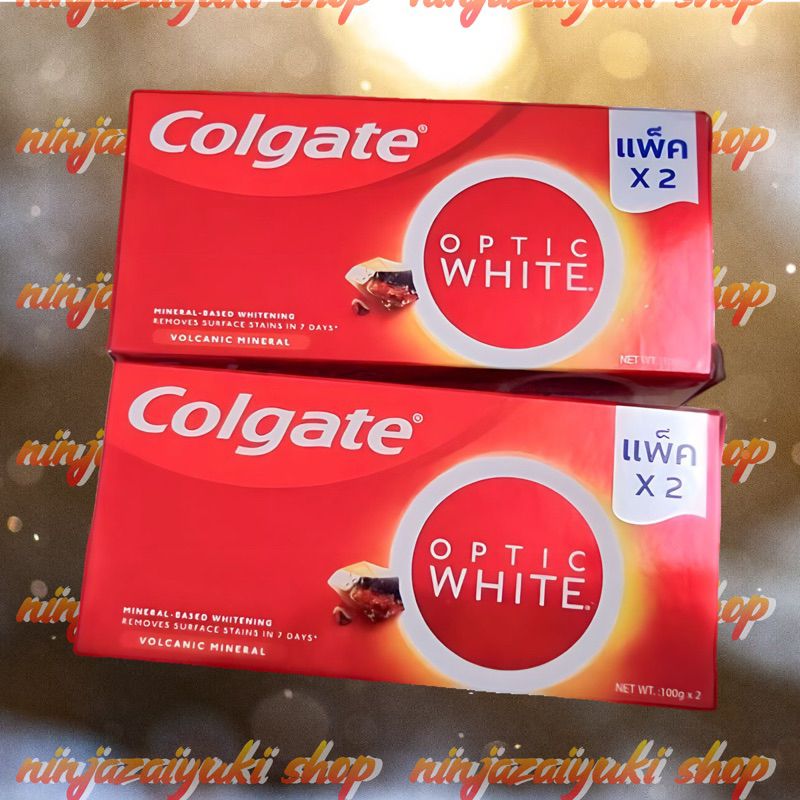 ยาสีฟันคอลเกต ออฟติคไวท์ 100กรัม x 2 หลอด Colgate Optic White Volcanic Mineral