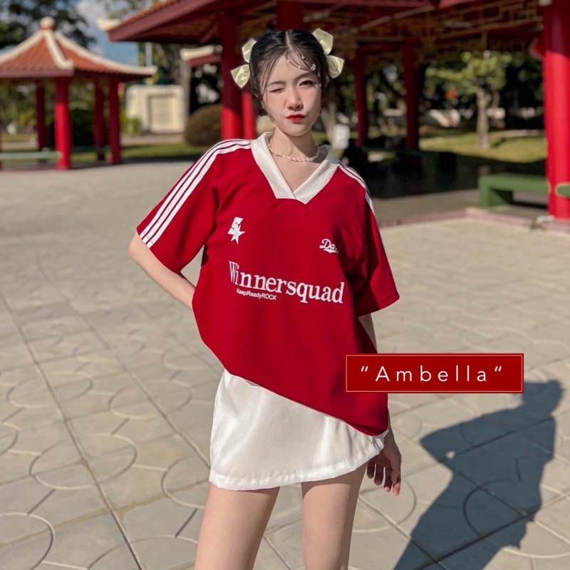 Ambella เสื้อยืดกีฬา สกรีนลาย Winnersquad สวมใส่สบาย