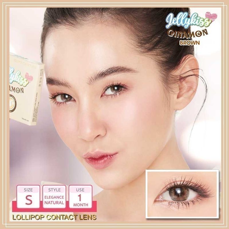 Lollipop คอนแทคเลนส์สี รายเดือน โลลิป๊อป รุ่น JELLY KISS สี Cinamon Brown จำนวน/กล่อง 2 ชิ้น - BV