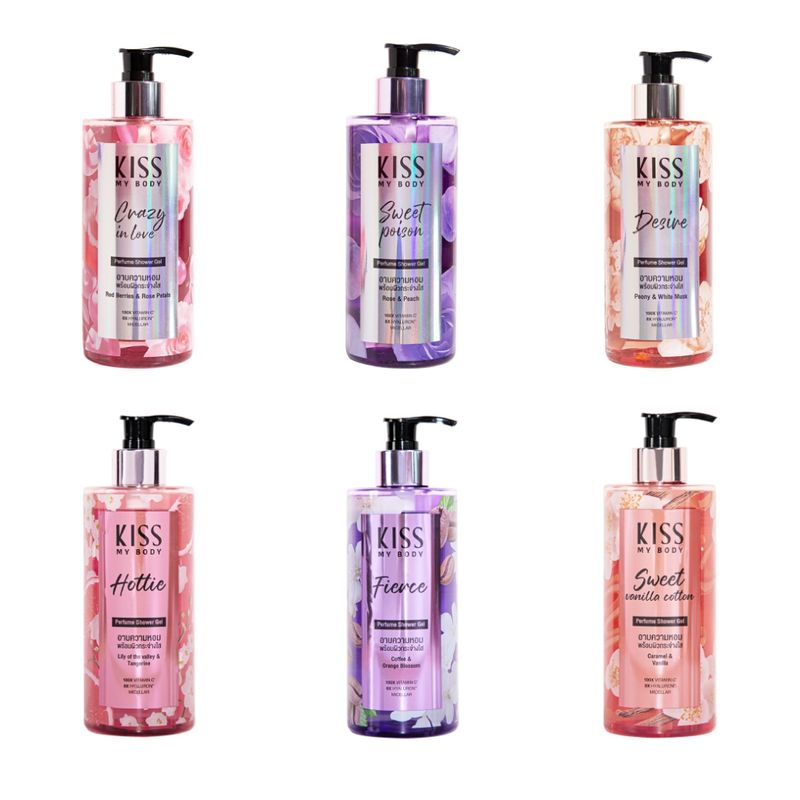 [หอมติดผิว 6 กลิ่นให้เลือก] Kiss My Body เจลน้ำหอมอาบน้ำ คิสมายบอดี้ Perfume Shower Gel  380 ml. (มีให้เลือก 6 กลิ่น)