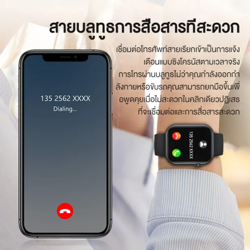 HUAWEl ใหม่ล่าสุด รองรับ นาฬิกา smart watch 2024 วัดออกซิเจนในเลือด SpO2 นาฬิกาวัดความดัน IP68 นาฬิกากันน้ำ ใช้ได้กับระบบ samsung Android ios รับประกัน1ปี