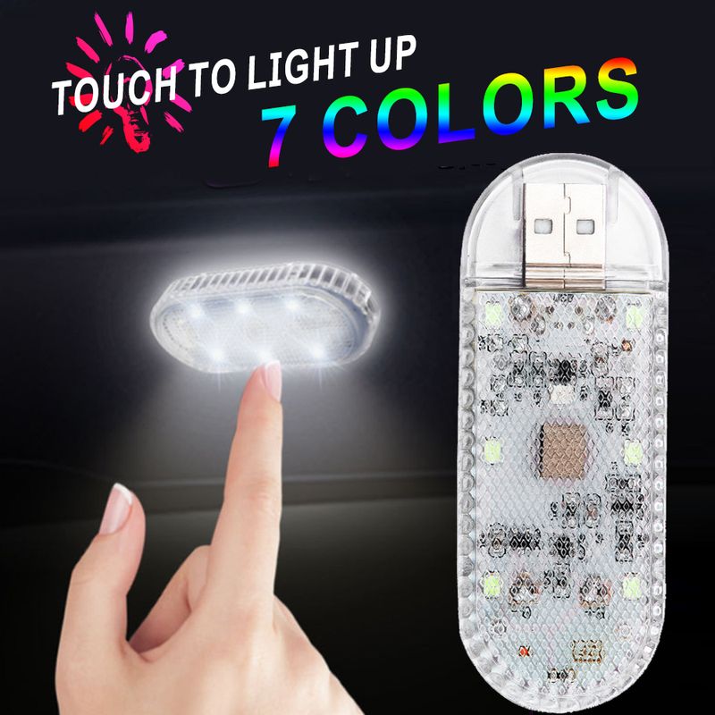 โคมไฟอ่านหนังสือ Led 6 ดวง ชาร์จ USB สําหรับติดเพดานรถยนต์