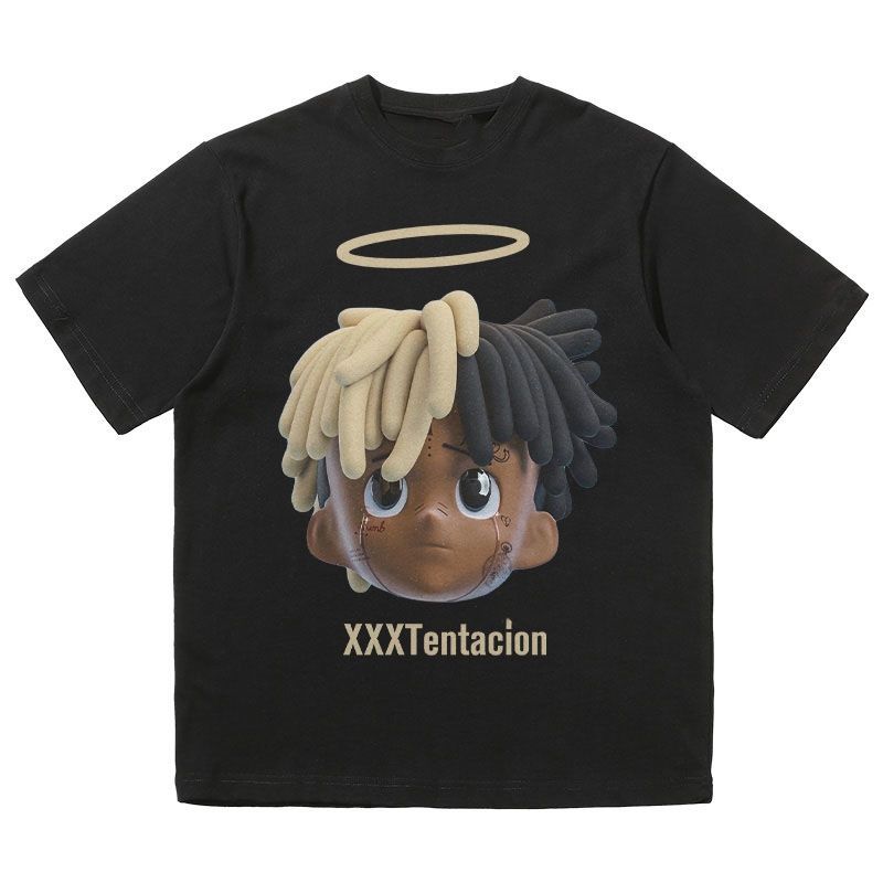 เสื้อยืดแขนสั้น พิมพ์ลายการ์ตูน American Raptor XXXTentacion แฟชั่นฤดูร้อน สําหรับผู้ชาย และผู้หญิง