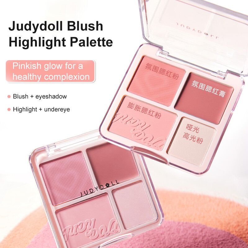 JUDYDOLL:บลัชออน'ไฮไลท์'จูดี้ดอล'สีแดง'สี นู้ดธรรมชาติ'บลัชออนครีม,04