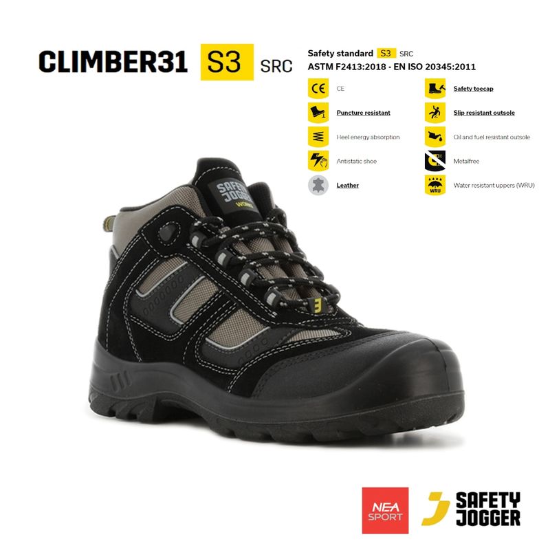 [ลด30% เก็บโค้ด 1207FASHDDT] SAFETY JOGGER - CLIMBER31 S3 รองเท้าเซฟตี้ หัวคอมโพสิท คุณภาพสูง มาตรฐานสากล รองเท้านิรภัย