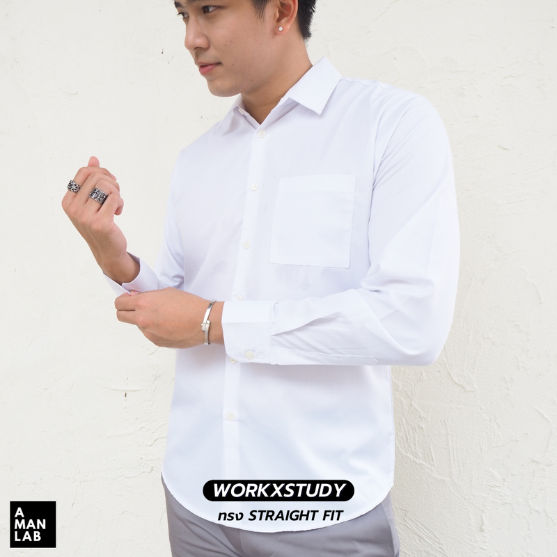 เสื้อเชิ้ตชาย เสื้อเชิ้ต STRAIGHT FIT TWILL 7 สี - A MAN LAB เสื้อเชิ้ตแขนยาว เสื้อเชิ้ตชายแขนยาว เสื้อเชิ้ตผู้ชาย เสื้อทำงานชาย เสื้อแขนยาวทำงาน