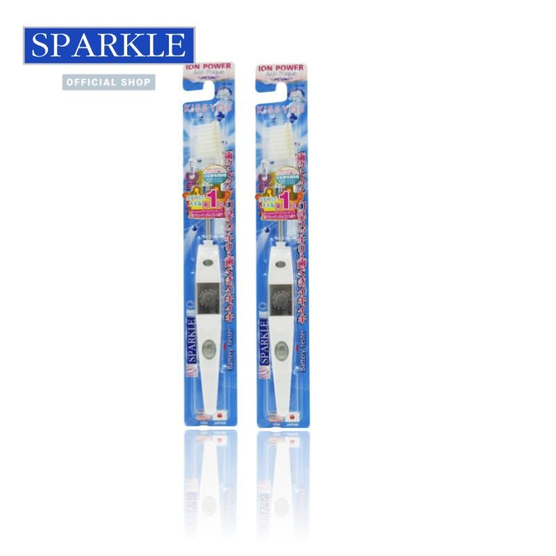 SPARKLE แปรงสีฟัน Ionic (หัวเล็ก) (2 ชิ้น) (สินค้าคละสี สฟ้า สีขาว สีชมพู) ขจัดคราบหินปูน (ขายดีอันดับ 1 ในญี่ปุ่น) รุ่น ไอโอนิค สปาร์คเคิล SK0285